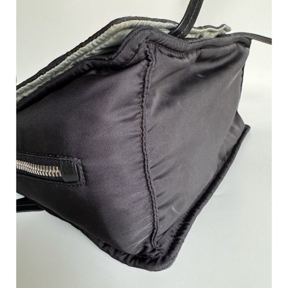 Prada Tessuto Etiquette Bag Nylon Leather Studded Crossbody Shoulder Flap - Picture 7 of 16